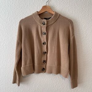 Quince Cropped Camel Cardigan